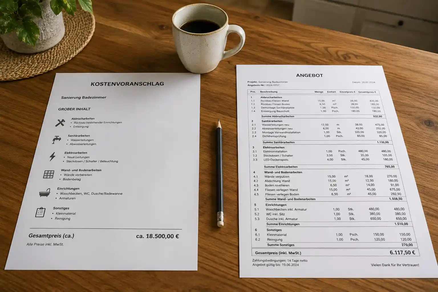 Kostenvoranschlag vs. Angebot: Wo lauern die versteckten Kostenfallen?